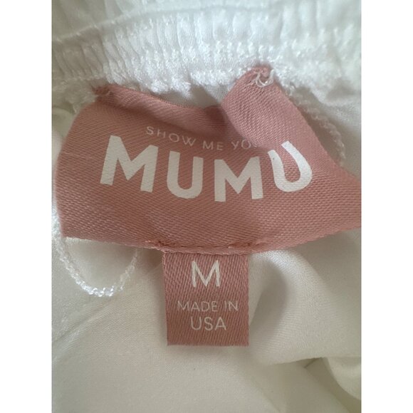 Show Me Your Mumu White Midi Dress With Bow Tie Straps & Smocked Back NWOT - Picture 4 of 16